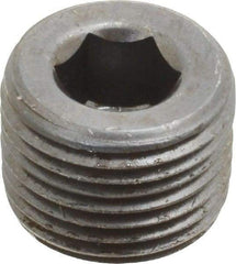 Value Collection - 3/8-18, 1/2" OAL, Alloy Steel Socket Pressure Plug - Uncoated, 3/4" Taper per Foot, 5/16" Hex Key - Eagle Tool & Supply