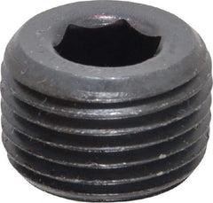 Value Collection - 1/2-14, 9/16" OAL, Alloy Steel Socket Pressure Plug - Uncoated, 3/4" Taper per Foot, 3/8" Hex Key - Eagle Tool & Supply