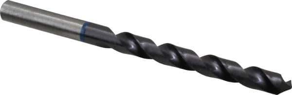 Accupro - 8mm 120° Cobalt Jobber Drill - TiAlN Finish, Right Hand Cut, Spiral Flute, Straight Shank, 117mm OAL, Faceted Point - Eagle Tool & Supply