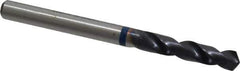 Accupro - #7 120° Spiral Flute Cobalt Screw Machine Drill Bit - TiAlN Finish, Right Hand Cut, 26mm Flute Length, 62mm OAL, Faceted Point, Straight Shank - Eagle Tool & Supply