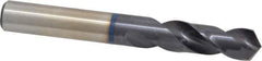 Accupro - 1/2" 120° Spiral Flute Cobalt Screw Machine Drill Bit - TiAlN Finish, Right Hand Cut, 51mm Flute Length, 102mm OAL, Faceted Point, Straight Shank - Eagle Tool & Supply