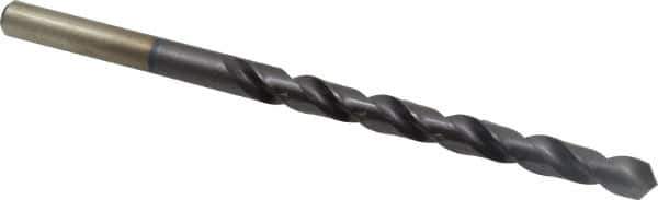 Accupro - 7/16", 118° Point, Spiral Flute, Vanadium High Speed Steel Taper Length Drill Bit - TiAlN Finish, 128mm Flute Length, 195mm OAL - Eagle Tool & Supply