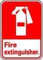 NMC - Fire Extinguisher, Pressure Sensitive Vinyl Fire Sign - 10" Wide x 14" High - Eagle Tool & Supply