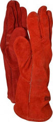 PRO-SAFE - Size L Cotton Lined Cowhide Welding Glove - 34.25cm OAL, Gauntlet Cuff, Wing Thumb, For General Welding - Eagle Tool & Supply