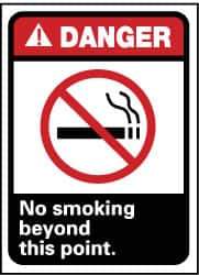 NMC - "Danger - No Smoking Beyond This Point", 14" Long x 10" Wide, Rigid Plastic Safety Sign - Rectangle, 0.05" Thick, Use for Accident Prevention - Eagle Tool & Supply