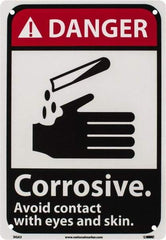 NMC - "Danger - Corrosive - Avoid Contact with Eyes and Skin", 10" Long x 7" Wide, Rigid Plastic Safety Sign - Rectangle, 0.05" Thick, Use for Accident Prevention - Eagle Tool & Supply