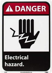 NMC - "Danger - Electrical Hazard", 14" Long x 10" Wide, Rigid Plastic Safety Sign - Rectangle, 0.05" Thick, Use for Accident Prevention - Eagle Tool & Supply