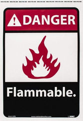 NMC - Danger - Flammable, Pressure Sensitive Vinyl Fire Sign - 10" Wide x 14" High - Eagle Tool & Supply