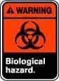 NMC - "Warning - Biological Hazard", 10" Long x 7" Wide, Pressure-Sensitive Vinyl Safety Sign - Rectangle, 0.004" Thick, Use for Hazardous Materials - Eagle Tool & Supply