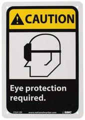 NMC - "Caution - Eye Protection Required", 10" Long x 7" Wide, Rigid Plastic Safety Sign - Rectangle, 0.05" Thick, Use for Accident Prevention - Eagle Tool & Supply