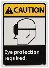 NMC - "Caution - Eye Protection Required", 14" Long x 10" Wide, Rigid Plastic Safety Sign - Rectangle, 0.05" Thick, Use for Accident Prevention - Eagle Tool & Supply