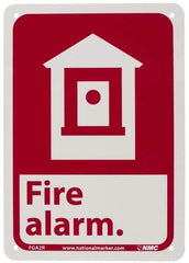 NMC - Fire Alarm, Plastic Fire Sign - 7" Wide x 10" High - Eagle Tool & Supply