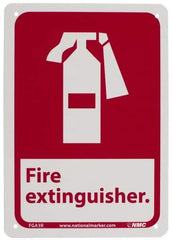 NMC - Fire Extinguisher, Plastic Fire Sign - 7" Wide x 10" High - Eagle Tool & Supply