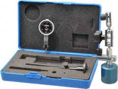 Fowler - 0.0005" Graduation, 0.03" Max Meas, 0-15-0 Dial Reading, Dial Indicator & Base Kit - 1.224" Base Height x 1.264" Base Diam, 1" Dial Diam - Eagle Tool & Supply