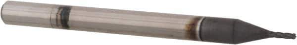 Niagara Cutter - 1/32" Diam, 3/32" LOC, 4 Flute Solid Carbide Ball End Mill - Diamond Finish, Single End, 1-1/2" OAL, 1/8" Shank Diam, Spiral Flute - Eagle Tool & Supply