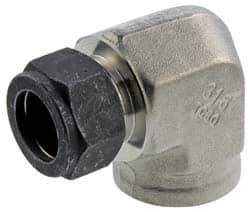 Parker - 5/16" OD, Stainless Steel Female Elbow - 5/8" Hex, Comp x FNPT Ends - Eagle Tool & Supply