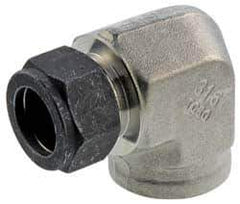 Parker - 3/16" OD, Stainless Steel Female Elbow - 9/16" Hex, Comp x FNPT Ends - Eagle Tool & Supply