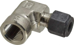 Parker - 1/4" OD, Stainless Steel Female Elbow - 11/16" Hex, Comp x FNPT Ends - Eagle Tool & Supply