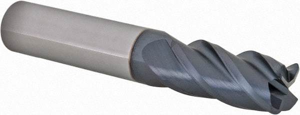 Iscar - 1/2", 4 Flute, Single End, Solid Carbide, 0.06" Corner Radius End Mill - 3" OAL, 38° Helix, Right Hand Flute, 1" LOC, Right Hand Cut - Eagle Tool & Supply