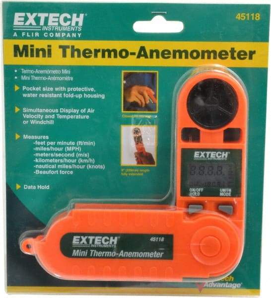 Extech - 0.5 to 28 m/Sec Air Anemometer - 122°F Max - Eagle Tool & Supply