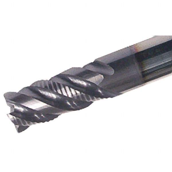 Iscar - 4 Flute Solid Carbide Roughing & Finishing Corner Chamfer End Mill - TiAlN Finish, Straight Shank, 45° Helix, Non-Centercutting, Regular Length - Eagle Tool & Supply
