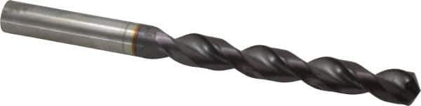 Guhring - 0.4134" 130° Powdered Metal Jobber Drill - FIREX Finish, Right Hand Cut, Parabolic Flute, Straight Shank, 5-1/4" OAL, Cone Relief Point - Eagle Tool & Supply
