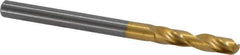 Guhring - 4.0005mm 140° Spiral Flute Solid Carbide Screw Machine Drill Bit - TiN Finish, Right Hand Cut, 22mm Flute Length, 55mm OAL, SU Point, Straight Shank - Eagle Tool & Supply