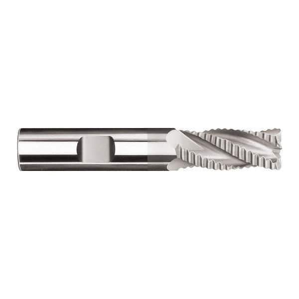 SGS - 10mm Diam, 22mm LOC, 3 Flute Solid Carbide 1.52mm Corner Radius Roughing End Mill - TiN Finish, 72mm OAL, 10mm Shank Diam, Single End, Centercutting, 30° Helix - Eagle Tool & Supply