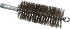 Schaefer Brush - 4-1/2" Brush Length, 2" Diam, Double Stem, Double Spiral Tube Brush - 7-1/4" Long, Stainless Steel, 1/4" NPSM Male Connection - Eagle Tool & Supply