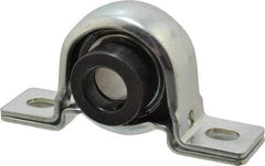 Value Collection - 3/4" ID, 4-1/4" OAL x 2-7/32" OAH Pillow Block - 1,650 Lb Static Cap, 2,830 Lb Dyn Cap, 3.3906" Btw Mnt Hole Ctrs, 1-1/8" Base-to-Ctr Ht, Stamped Steel Rubber Mount - Eagle Tool & Supply