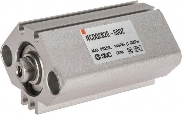 SMC PNEUMATICS - 1-3/16" Stroke x 3/4" Bore Double Acting Air Cylinder - 10-32 Port, 10-32 Rod Thread, 145 Max psi, 15 to 160°F - Eagle Tool & Supply