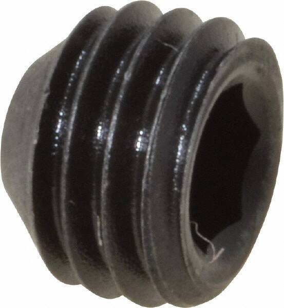Value Collection - 1/4-28 UNF, 3/16" OAL, Cup Point Set Screw - Grade 8 Alloy Steel, 1/8" Key - Eagle Tool & Supply