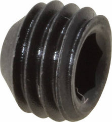 Value Collection - 1/4-28 UNF, 3/16" OAL, Cup Point Set Screw - Grade 8 Alloy Steel, 1/8" Key - Eagle Tool & Supply