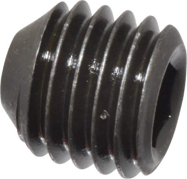 Value Collection - 1/4-28 UNF, 1/4" OAL, Cup Point Set Screw - Grade 8 Alloy Steel, 1/8" Key - Eagle Tool & Supply