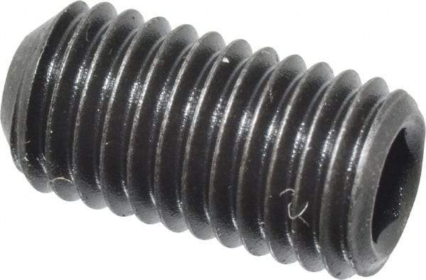 Value Collection - 1/4-28 UNF, 1/2" OAL, Cup Point Set Screw - Grade 8 Alloy Steel, 1/8" Key - Eagle Tool & Supply