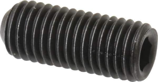 Value Collection - 1/4-28 UNF, 5/8" OAL, Cup Point Set Screw - Grade 8 Alloy Steel, 1/8" Key - Eagle Tool & Supply