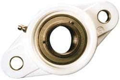 Value Collection - 3/4" ID, 1-5/16" OAL x 4-7/16" OAH 2-Bolt Flange Mounted Bearing - 1,495 Lb Static Cap, 2,877 Lb Dyn Cap, 3.5469" Btw Mnt Hole Ctrs, SS Thermoplastic - Eagle Tool & Supply