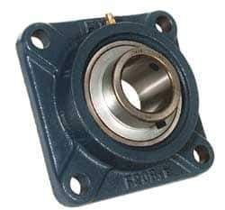 Value Collection - 2-3/16" ID, 6-3/8" OAW x 6-3/8" OAL x 6-3/8" OAH 4-Bolt High Temperature Flange Bearing - 6,470 Lb Static Cap, 9,550 Lb Dyn Cap, 5-1/8" Btw Mnt Hole Ctrs, 63/64" Base-to-Ctr Ht, Cast Iron - Eagle Tool & Supply