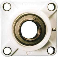 Value Collection - 1-7/16" ID, 1-3/4" OAL x 4-19/32" OAH 4-Bolt Flange Mounted Bearing - 3,462 Lb Static Cap, 5,777 Lb Dyn Cap, 3-5/8" Btw Mnt Hole Ctrs, SS Thermoplastic - Eagle Tool & Supply
