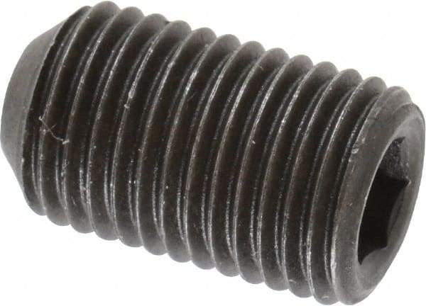 Value Collection - 3/8-24 UNF, 5/8" OAL, Cup Point Set Screw - Grade 8 Alloy Steel, 3/16" Key - Eagle Tool & Supply