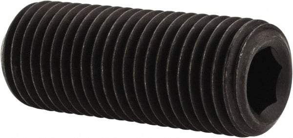 Value Collection - 3/8-24 UNF, 1" OAL, Cup Point Set Screw - Grade 8 Alloy Steel, 3/16" Key - Eagle Tool & Supply