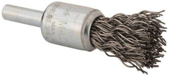 Anderson - 1/2" Brush Diam, Crimped, End Brush - 1/4" Diam Shank, 25,000 Max RPM - Eagle Tool & Supply
