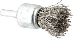 Anderson - 3/4" Brush Diam, Crimped, End Brush - 1/4" Diam Shank, 22,000 Max RPM - Eagle Tool & Supply