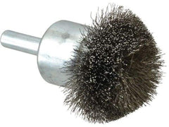 Anderson - 1-1/2" Brush Diam, Crimped, Flared End Brush - 1/4" Diam Shank, 20,000 Max RPM - Eagle Tool & Supply