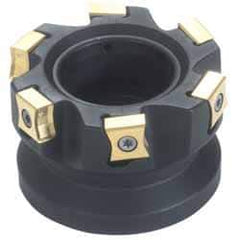 Iscar - 9 Inserts, 4" Cut Diam, 1-1/2" Arbor Diam, 0.394" Max Depth of Cut, Indexable Square-Shoulder Face Mill - 0/90° Lead Angle, 2" High, LN.. 1106... Insert Compatibility, Series F90LN - Eagle Tool & Supply