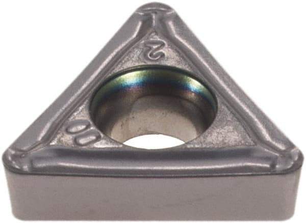 Iscar - TCMT2-2 SM Grade IC907 Carbide Turning Insert - TiAlN/TiN Finish, 60° Triangle, 1/4" Inscr Circle, 3/32" Thick, 1/32" Corner Radius - Eagle Tool & Supply