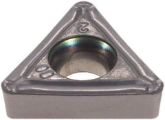 Iscar - TCMT2-2 SM Grade IC907 Carbide Turning Insert - TiAlN/TiN Finish, 60° Triangle, 1/4" Inscr Circle, 3/32" Thick, 1/32" Corner Radius - Eagle Tool & Supply