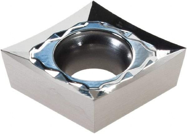 Iscar - CCGT3-0.004 AS Grade IC20 Carbide Turning Insert - Uncoated, 80° Diamond, 3/8" Inscr Circle, 5/32" Thick, 0.0039" Corner Radius - Eagle Tool & Supply