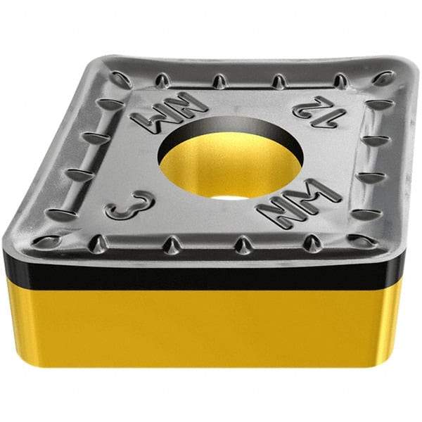 Iscar - CNMM644 NM Grade IC9350 Carbide Turning Insert - TiCN/Al2O3/TiN Finish, 80° Diamond, 3/4" Inscr Circle, 1/4" Thick, 1/16" Corner Radius - Eagle Tool & Supply
