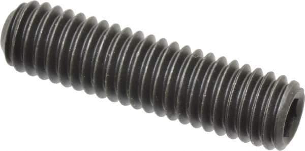 Value Collection - 3/8-16 UNC, 1-1/2" OAL, Cup Point Set Screw - Grade 8 Alloy Steel, 3/16" Key - Eagle Tool & Supply